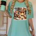 Fox Reads By Fireplace In Cabin Rustic Book Cozy Cup Tea Women's Comfort Colors T-Shirt Violet Fox Reads By Fireplace In Cabin Rustic Book Cozy Cup Tea Women's Comfort Colors T-Shirt Violet