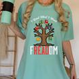 Freadom Tree Read Reading Librarian Book Across America Women's Comfort Colors T-Shirt Violet