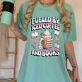 Fueled By Iced Coffee And Books Book Lover Retro Women's Comfort Colors T-Shirt Violet