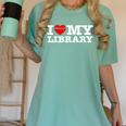 Fun I Love My Library Book Reader Bookworm Librarian Costume Women's Comfort Colors T-Shirt Violet