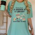 Gardening & Library Lover Books Reading Plants Cute Women's Comfort Colors T-Shirt Violet