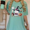 Ghost Reading Book Coquette Bow Halloween Girl Toddler Kid Premium Women's Comfort Colors T-Shirt Violet