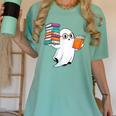 Ghost Reading Books Halloween Library Women's Comfort Colors T-Shirt Violet