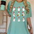 Ghosts Wearing Santa Hats Reading Books Christmas Book Lover Women's Comfort Colors T-Shirt Violet