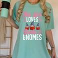This Girl Loves Books And Gnomes Gardener Dwarf Garden Gnome Women's Comfort Colors T-Shirt Violet