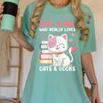 Girl Who Loves Cats And Books Cute Women's Comfort Colors T-Shirt Violet Girl Who Loves Cats And Books Cute Women's Comfort Colors T-Shirt Violet