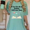 If You Give Me A Student I Will Love Them Book Magic Premium Tri-Blend Women's Comfort Colors T-Shirt Violet
