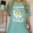 Good Book Is Out Of This World Astronaut Moon Space Reading Women's Comfort Colors T-Shirt Violet