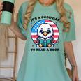 A Good Day To Read a Book Reading Eagle With American Flag Women's Comfort Colors T-Shirt Violet