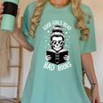 Good Girls Read Bad Books Skeleton Women's Comfort Colors T-Shirt Violet
