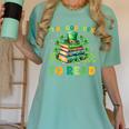 Goods Luck Read Librarian Book Patrick Days Shamrock Clover Women's Comfort Colors T-Shirt Violet