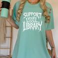 Gothic Support Your Local Library Lovers Book Women's Comfort Colors T-Shirt Violet