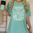 Groovy Support Your Local Library Book Reader Lover Bookworm Women's Comfort Colors T-Shirt Violet