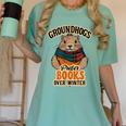 Groundhogs Prefer Books Over Winter February Women's Comfort Colors T-Shirt Violet Groundhogs Prefer Books Over Winter February Women's Comfort Colors T-Shirt Violet