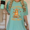 Halloween Fully Booked This Fall Book Ginger Cat Reading Women's Comfort Colors T-Shirt Violet Halloween Fully Booked This Fall Book Ginger Cat Reading Women's Comfort Colors T-Shirt Violet