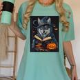 Halloween Girls Boys Cute Wolf Book Pumpkin Kids Halloween Women's Comfort Colors T-Shirt Violet Halloween Girls Boys Cute Wolf Book Pumpkin Kids Halloween Women's Comfort Colors T-Shirt Violet