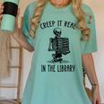 Halloween Skeleton Pun Book Lover Library Joke Women's Comfort Colors T-Shirt Violet Halloween Skeleton Pun Book Lover Library Joke Women's Comfort Colors T-Shirt Violet