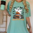 Haunted By My TBR Boo Halloween Book Lover Librarian Women's Comfort Colors T-Shirt Violet