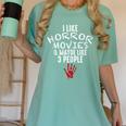 I Like Horror Movies And Maybe 3 People Introvert Women's Comfort Colors T-Shirt Violet I Like Horror Movies And Maybe 3 People Introvert Women's Comfort Colors T-Shirt Violet