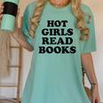 Hot Girls Read Books Lover Bookworm Librarian Book Reading Women's Comfort Colors T-Shirt Violet