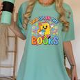 HUGvyn Preppy 100 Days In The Books Teacher Reading Coffee Women's Comfort Colors T-Shirt Violet HUGvyn Preppy 100 Days In The Books Teacher Reading Coffee Women's Comfort Colors T-Shirt Violet