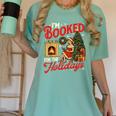 I'm Booked For The Holidays Christmas Reading Bookworm Xmas Women's Comfort Colors T-Shirt Violet I'm Booked For The Holidays Christmas Reading Bookworm Xmas Women's Comfort Colors T-Shirt Violet