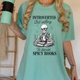 Introvert Read Spicy Books Lover Bookworm Skeleton Reading Women's Comfort Colors T-Shirt Violet Introvert Read Spicy Books Lover Bookworm Skeleton Reading Women's Comfort Colors T-Shirt Violet