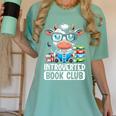 Introverted Book Club Reading Lover Cow Women's Comfort Colors T-Shirt Violet Introverted Book Club Reading Lover Cow Women's Comfort Colors T-Shirt Violet