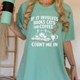 If It Involves Cats Books Coffee Introvert Pet Lover Women's Comfort Colors T-Shirt Violet If It Involves Cats Books Coffee Introvert Pet Lover Women's Comfort Colors T-Shirt Violet