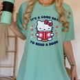 It's a Good Day To Read a Book Cute Cat Book Day Girls Boys Women's Comfort Colors T-Shirt Violet