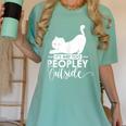 It's Way Too Peopley Outside Cute Cat Introvert Women's Comfort Colors T-Shirt Violet