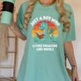 Just A Boy Who Loves Dragons And Books Kids Toddler Baby 5T Women's Comfort Colors T-Shirt Violet