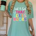 Just a Girl Who Loves Books Reader Girls Bookish Women Women's Comfort Colors T-Shirt Violet