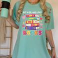 Just A Girl Who Loves Books Reading Library Women's Comfort Colors T-Shirt Violet Just A Girl Who Loves Books Reading Library Women's Comfort Colors T-Shirt Violet