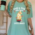 Just a Girl Who Loves Cats And Books Reading Cat & Bookworm Women's Comfort Colors T-Shirt Violet