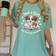 Just a Girl Who Loves Dogs And Books Cute Dog Women's Comfort Colors T-Shirt Violet Just a Girl Who Loves Dogs And Books Cute Dog Women's Comfort Colors T-Shirt Violet