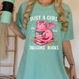Just A Girl Who Loves Dragons And Books Dragon Reading Lover Women's Comfort Colors T-Shirt Violet Just A Girl Who Loves Dragons And Books Dragon Reading Lover Women's Comfort Colors T-Shirt Violet