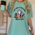 I Just Want To Read Books And Pet Cats Raglan Baseball Tee Women's Comfort Colors T-Shirt Violet I Just Want To Read Books And Pet Cats Raglan Baseball Tee Women's Comfort Colors T-Shirt Violet