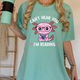 Kawaii Axolotl Can't Hear You I'm Reading Book Lover Women's Comfort Colors T-Shirt Violet