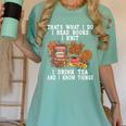 Knitting Reading Books Drinking Tea Knitter Knit Women's Comfort Colors T-Shirt Violet