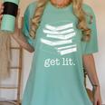 Let's Get Lit Books Women's Comfort Colors T-Shirt Violet