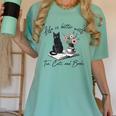 Life Better With 2 Cats Books Kitten Kitty Women Girls Kids Women's Comfort Colors T-Shirt Violet Life Better With 2 Cats Books Kitten Kitty Women Girls Kids Women's Comfort Colors T-Shirt Violet