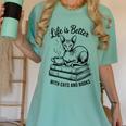 Life Is Better With Cats & Books Sphynx Cat Mom Women Women's Comfort Colors T-Shirt Violet Life Is Better With Cats & Books Sphynx Cat Mom Women Women's Comfort Colors T-Shirt Violet