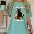 Life Is Better With Cats And Books Cute Cat Lover For Men Women Kids Women's Comfort Colors T-Shirt Violet Life Is Better With Cats And Books Cute Cat Lover For Men Women Kids Women's Comfort Colors T-Shirt Violet