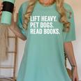 Lift Heavy Pet Dogs Read Books Gym Workout Weight Lifter Women's Comfort Colors T-Shirt Violet