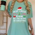 Most Likely To Read A Book On Christmas Family Matching Xmas Women's Comfort Colors T-Shirt Violet