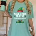 Most Likely To Read A Book Matching Christmas Elf Women's Comfort Colors T-Shirt Violet Most Likely To Read A Book Matching Christmas Elf Women's Comfort Colors T-Shirt Violet