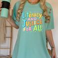 Literacy And Justice For All Protect Banned Books Library Women's Comfort Colors T-Shirt Violet