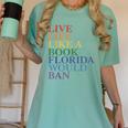 Live Life Like a Book Florida Would Ban LGBTQ Rainbow Flag Women's Comfort Colors T-Shirt Violet Live Life Like a Book Florida Would Ban LGBTQ Rainbow Flag Women's Comfort Colors T-Shirt Violet