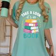 Take a Look It's In a Book Teacher Reading Apparel Women's Comfort Colors T-Shirt Violet Take a Look It's In a Book Teacher Reading Apparel Women's Comfort Colors T-Shirt Violet